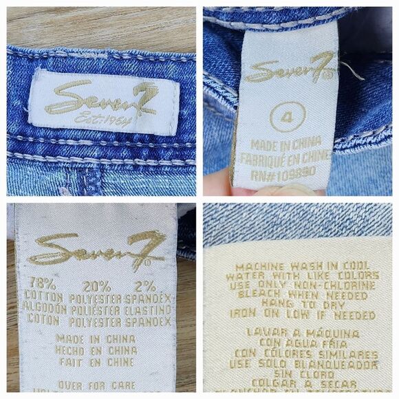 ☔️🔸️Seven7 Light Blue Denim Embroidered Pocket Shorts Size 4/27 - Picture 9 of 9